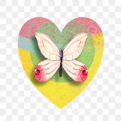 蝴蝶心形标签剪贴簿(butterfly-heart-tag-scrapbooking)