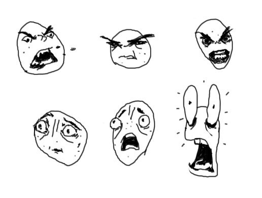 憤怒和害怕的臉(angry and scared faces)