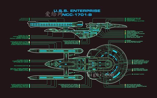 《星际迷航-企业号航空母舰(飞船-示意图